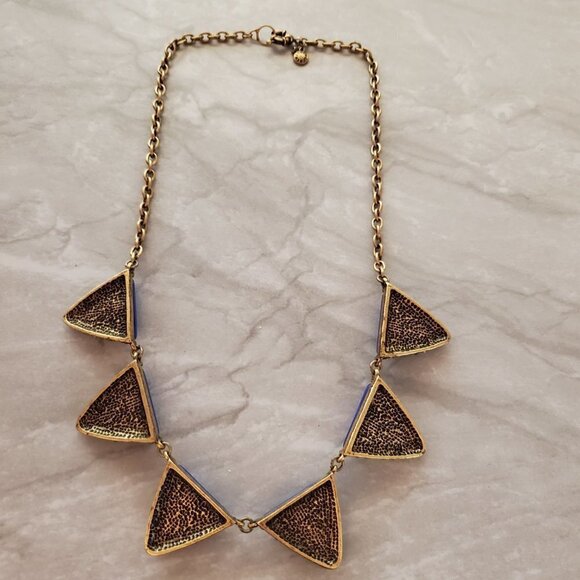 💙 J.Crew Enamel Rhinestones Crystals Pave Antique Mini Statement Necklace 💙 - Picture 10 of 16